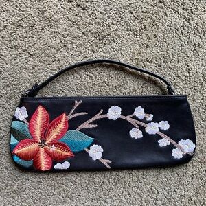Embroidered Cole Haan Slim Clutch